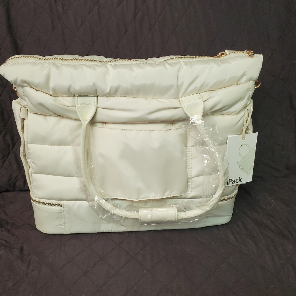 NWT IPack Puffy Tote Bag - Cream